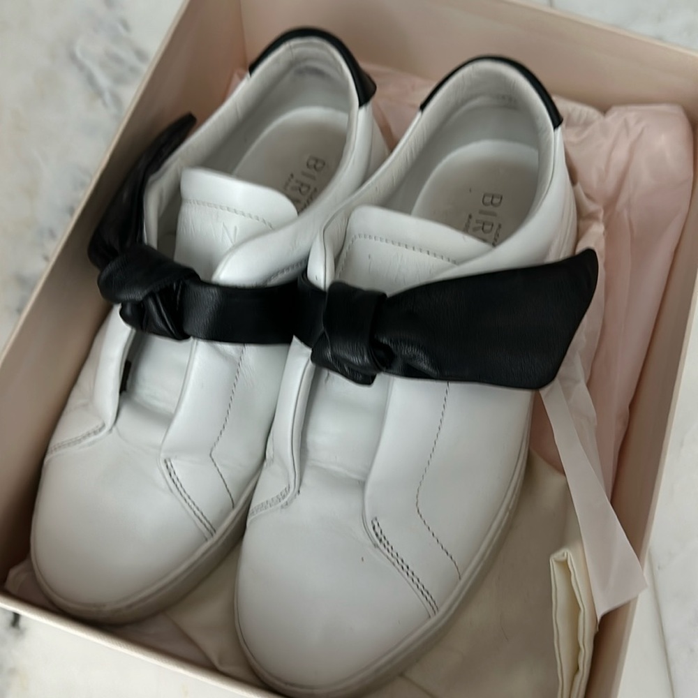 ALEXANDRE BIRMAN CLARITA SNEAKERS BLACK BOW SIZE 38